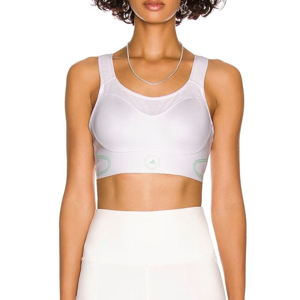 NWT Adidas x Stella McCartney Sz MAC TruePace High Support Sport Bra White Mint